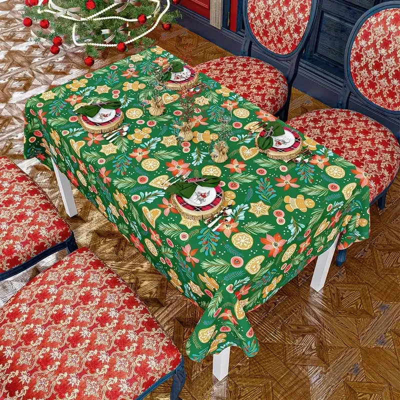 Novogodišnji stolnjak – Zeleni – Ukrašen – 150x220 cm