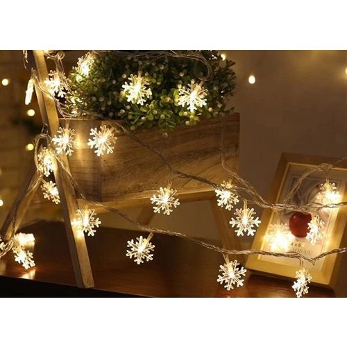 50 LED Lampice Belo Svetlo - sa pahuljicama