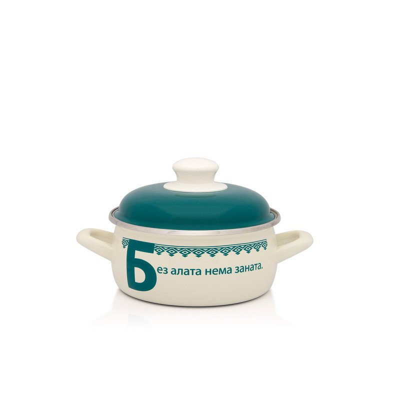 Metalac plitka šerpa ĆIRILICA ZELENA 16cm/1,5l