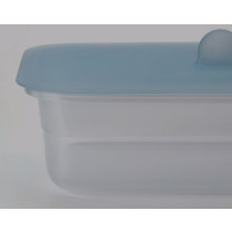 Posuda za hranu s poklopcem, kvadrat plastika/silikon, 750 ml