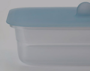 Posuda za hranu s poklopcem, kvadrat plastika/silikon, 750 ml