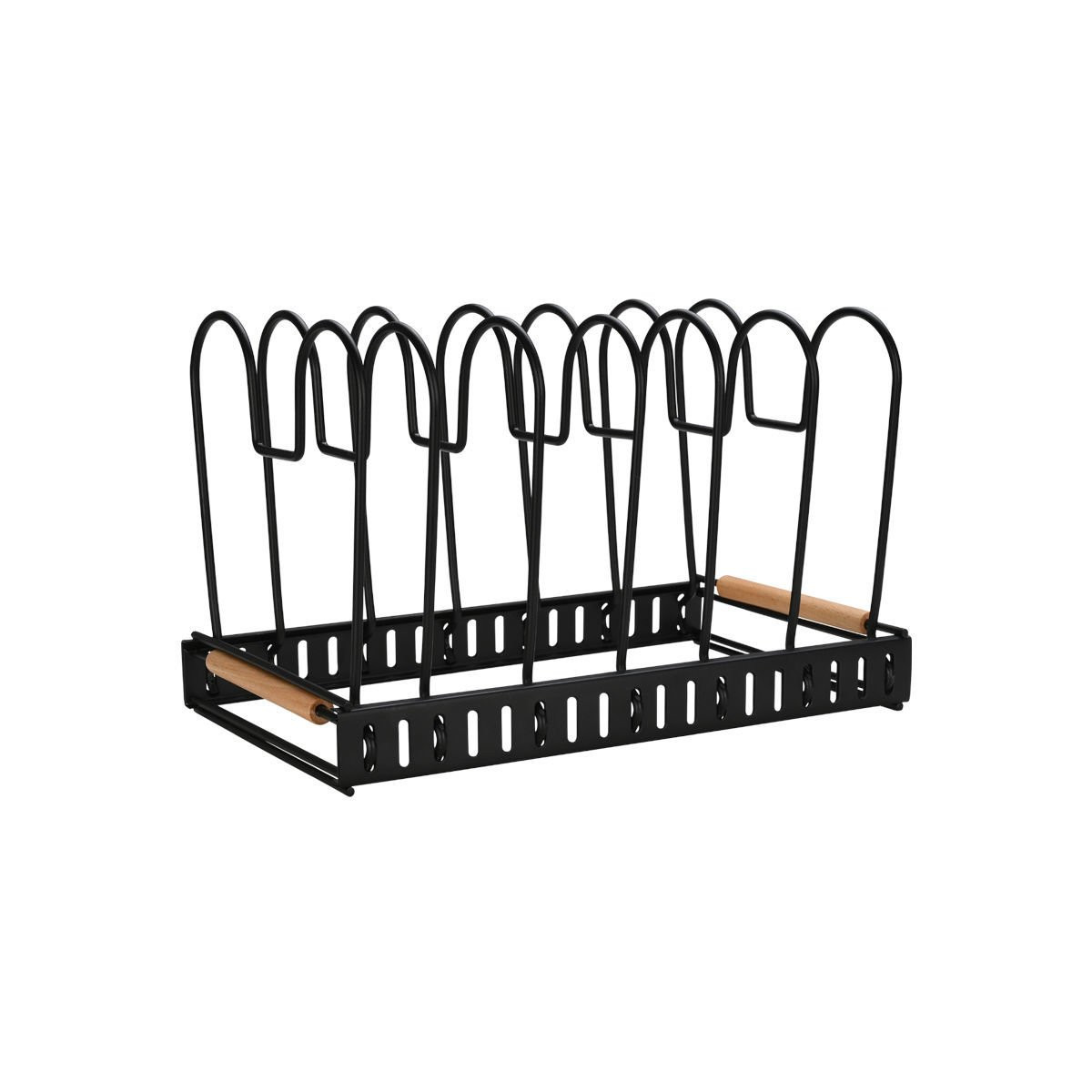 Kuhinjski držač za tanjire/poklopce Bamboo Essentials crni Estia