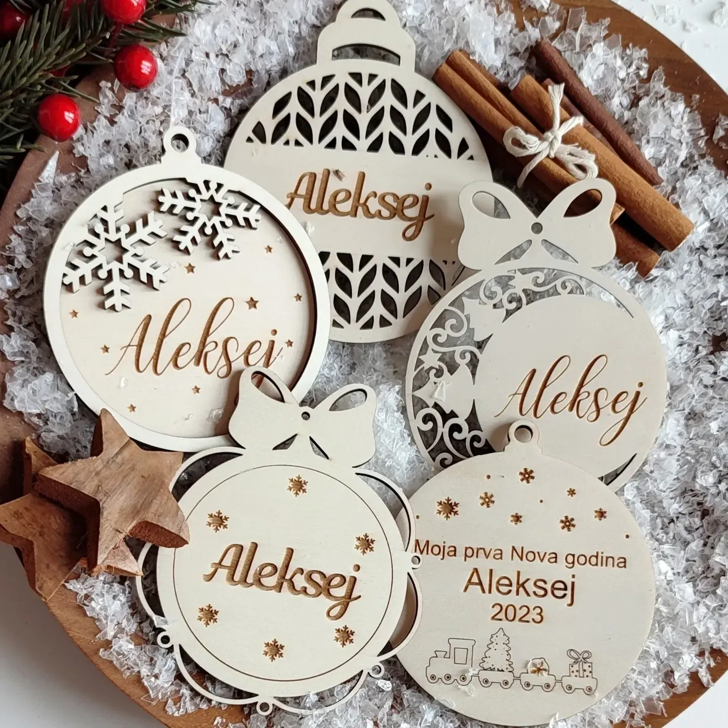 Drvena pločica „Moja prva Nova godina“