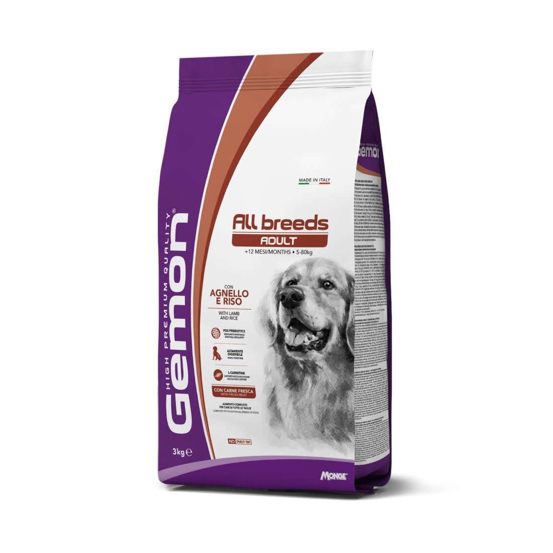 Gemon Dog Medium Adult Jagnjetina i Riža hrana za pse 3 kg