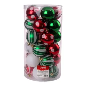 Festa Novogodišnji ukrasi Lampioni Icy set, 6 cm, 30 komada, Šareni