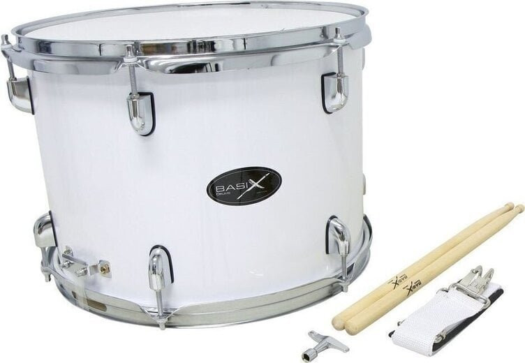  Predlzene vratenie Basix Marching Tenor Drum Марширајући бубањ 14" White