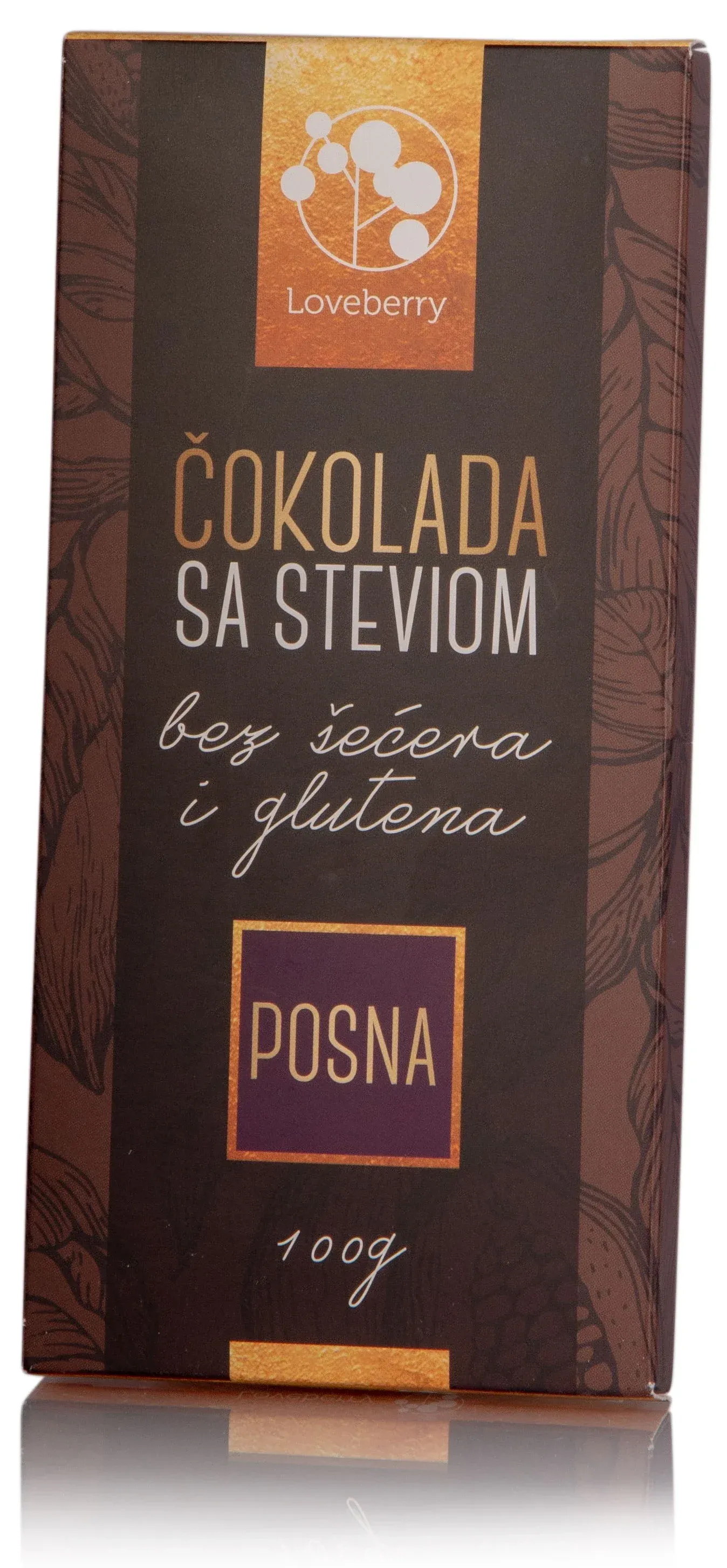 Čokolada sa stevijom  100 g Loveberry