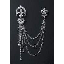 Dvodelni kraljevski broš sa biserima